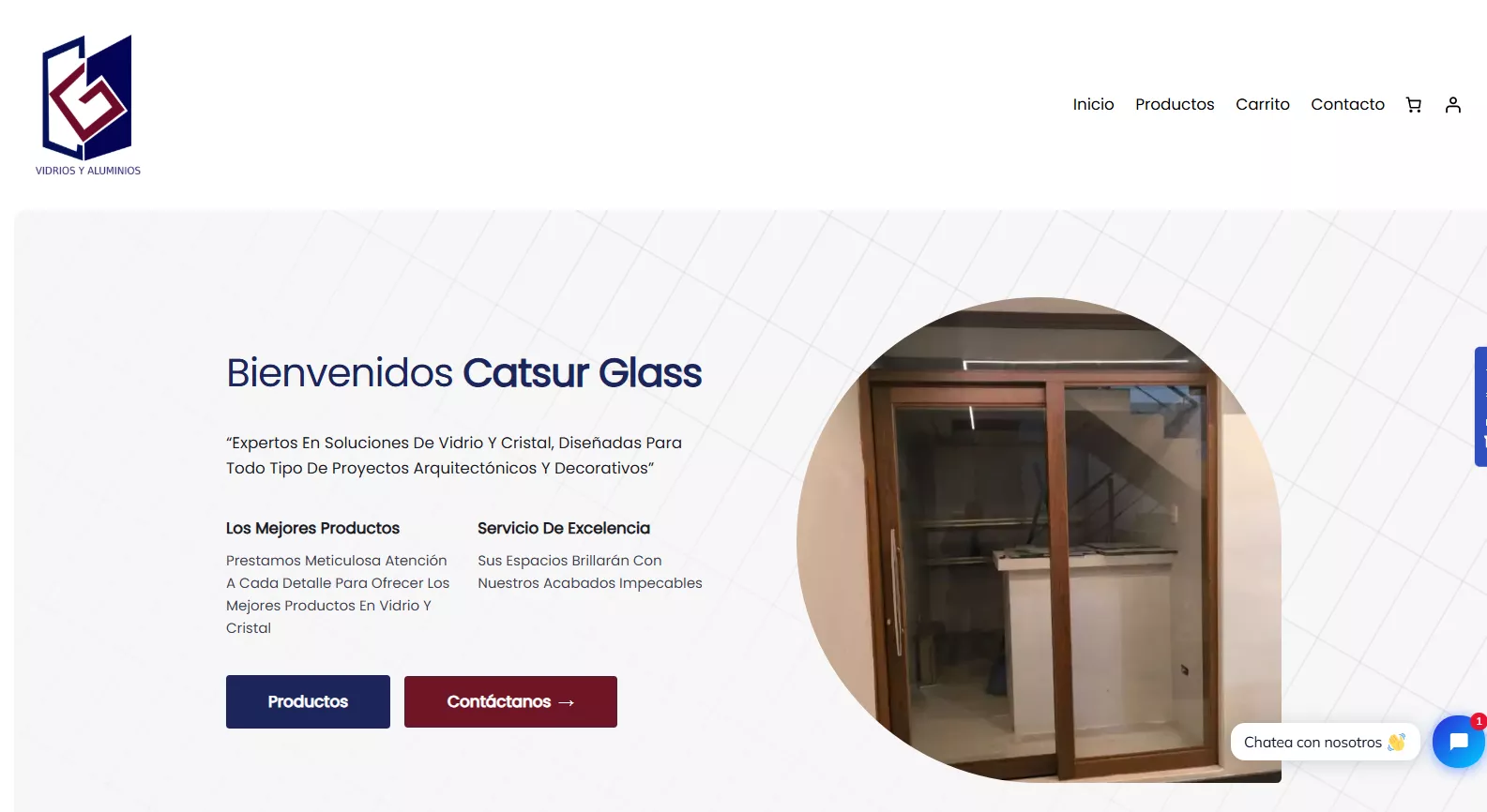 Captura del sitio web Catsur Glass